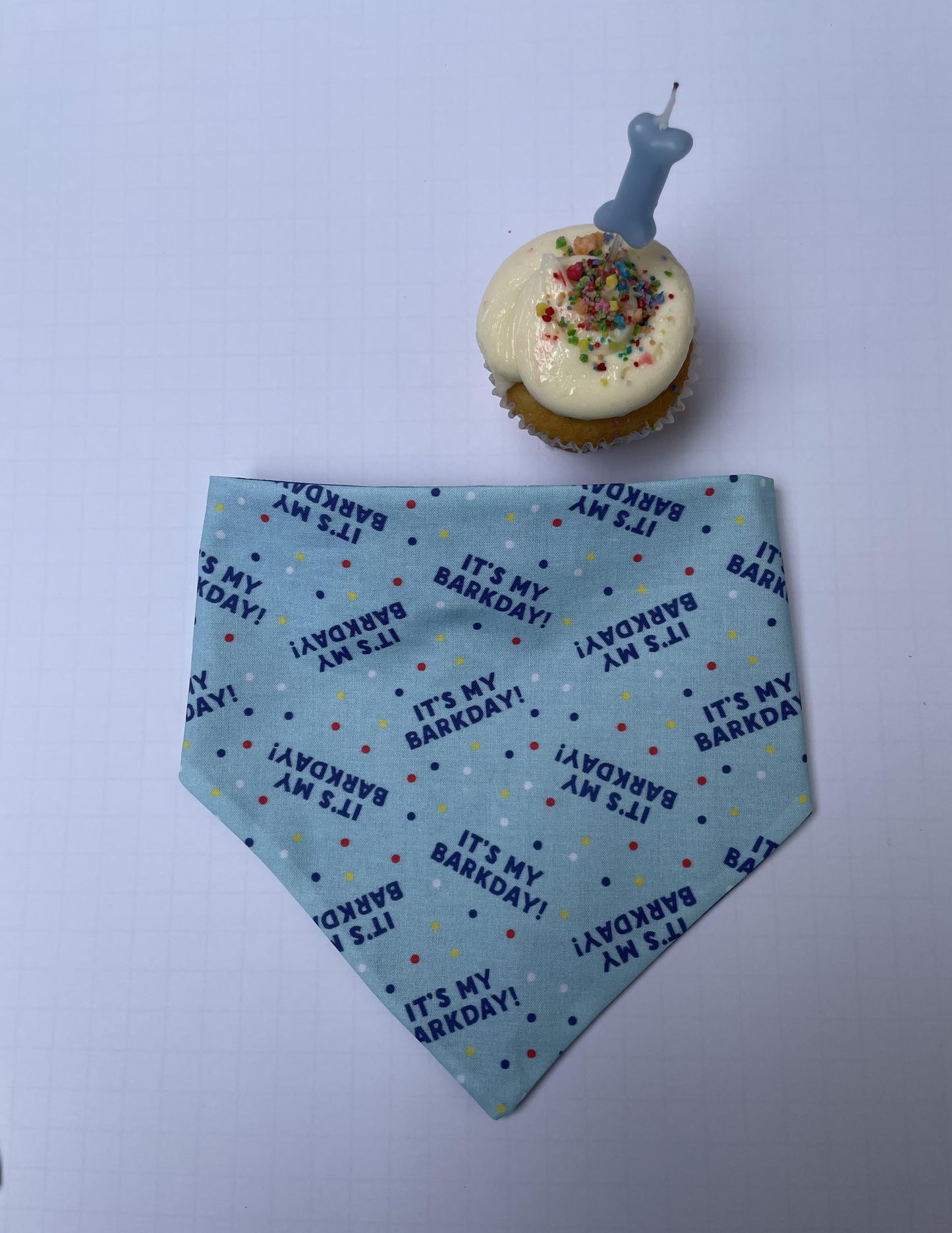 Blue Barkday Bandana