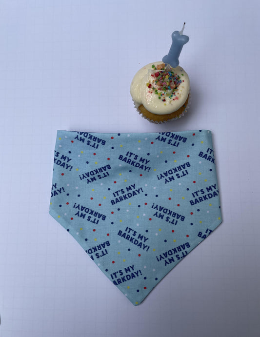 Blue Barkday Bandana